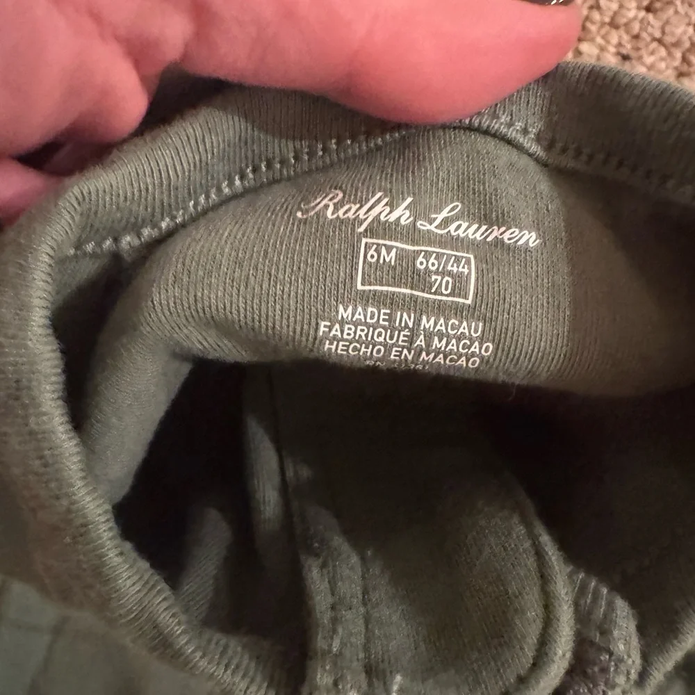 Ralph Lauren Green Kids One Piece Footie